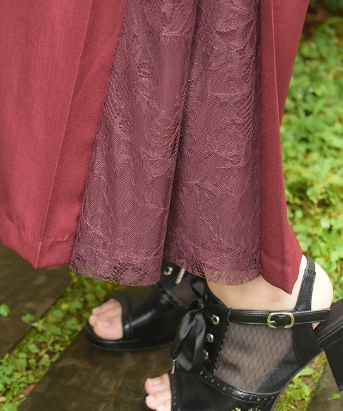 axes femme(アクシーズファム)の「接触冷感レース切替ワイドパンツ(その他パンツ・レディース・グレー/ブラック/レッド・FREE)」の9枚目の写真