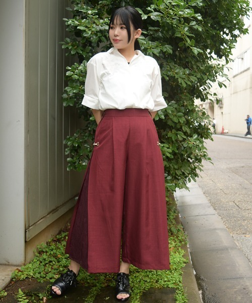 axes femme(アクシーズファム)の「接触冷感レース切替ワイドパンツ(その他パンツ・レディース・グレー/ブラック/レッド・FREE)」の12枚目の写真