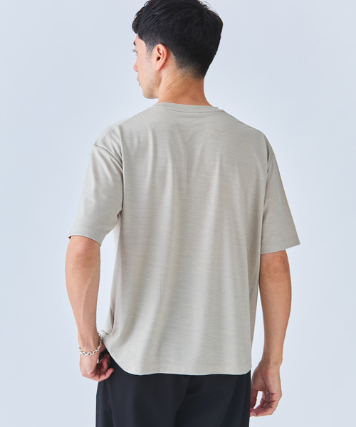EDIFICE（エディフィス）の「レザー パッチ ウール Tシャツ（Tシャツ/カットソー・メンズ・ブラック/ベージュ/ブラウン・LARGE/MEDIUM）」の16枚目の写真