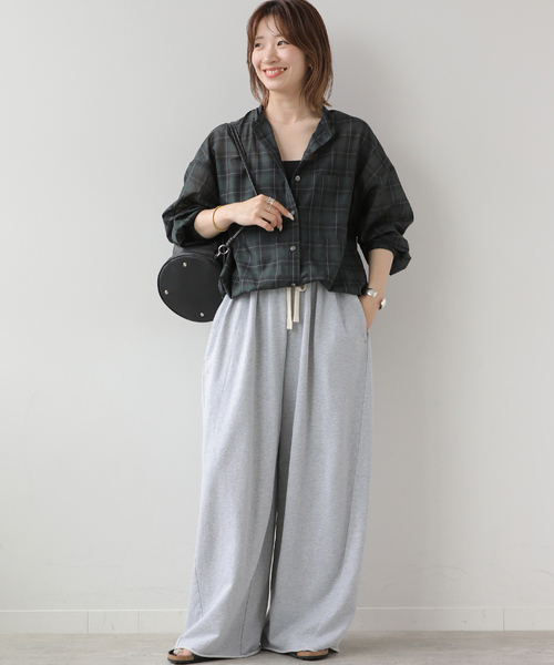 JOURNAL STANDARD relume(ジャーナルスタンダード レリューム)の「ドロストワイドシアーチェックシャツ(シャツ/ブラウス・レディース・ネイビー/ブラック/ブラウン・FREE)」の16枚目の写真