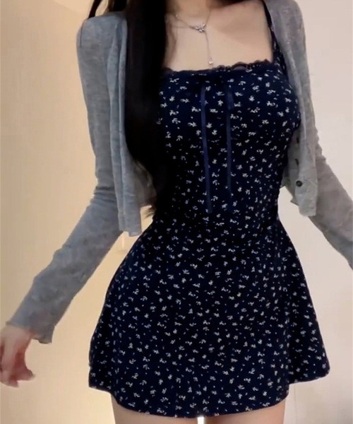 HALEY PESCA(ヘーリーペスカ)の「HALEY PESCA/小花柄キャミワンピカーディガンセット(ワンピース・レディース・ネイビー・FREE)」の7枚目の写真