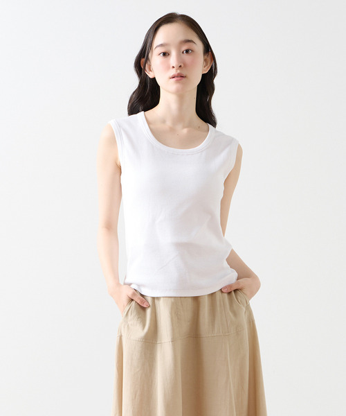 LOGEMENT DE CLAIRE(ロジュモンドクレール)の「ノースリーブプルオーバー(Tシャツ/カットソー・レディース・ブラック/チャコールグレー/オフホワイト・FREE)」の1枚目の写真