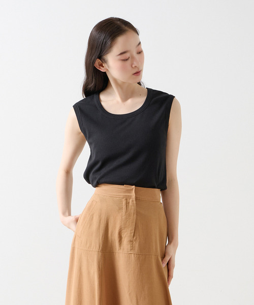 LOGEMENT DE CLAIRE(ロジュモンドクレール)の「ノースリーブプルオーバー(Tシャツ/カットソー・レディース・ブラック/チャコールグレー/オフホワイト・FREE)」の2枚目の写真