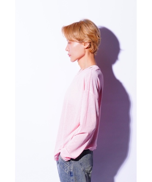 SALTMINT（ソルトミント）の「シアークルーネックトップス（Tシャツ/カットソー・レディース・イエロー/ホワイト/ライトピンク/ミント/ブラック/ライトブルー・FREE）」の6枚目の写真