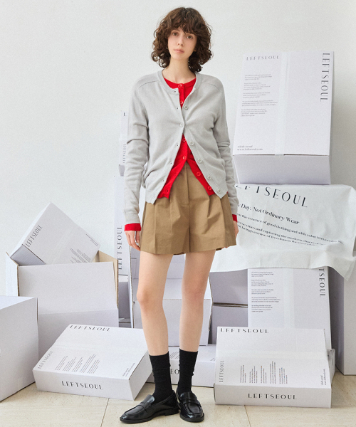 LEFTSEOUL（レフトソウル）の「コットンツーピンタックショーツ [ベージュ]（その他パンツ・レディース・ベージュ・SMALL/MEDIUM）」の3枚目の写真
