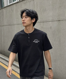 FRT ヘビーウェイトヘンリーネック半袖Tシャツ[ブラック]