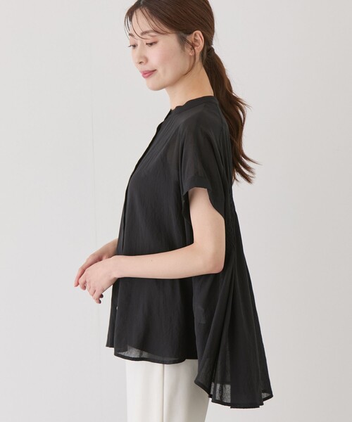 Jayro（ジャイロ）の「麻調シアースパンブラウス（シャツ/ブラウス・レディース・ブラック/ミント/ダークブラウン/ブルー系その他4/ベージュ・FREE）」の7枚目の写真