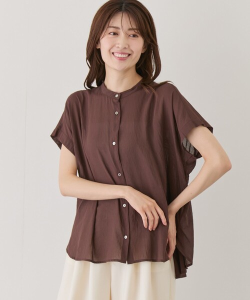 Jayro（ジャイロ）の「麻調シアースパンブラウス（シャツ/ブラウス・レディース・ブラック/ミント/ダークブラウン/ブルー系その他4/ベージュ・FREE）」の12枚目の写真