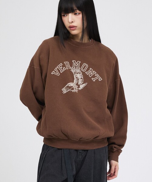 REMI RELIEF（レミレリーフ）の「【REMI RELIEF/レミレリーフ】SP加工3飛び裏毛クルー(VERMONT)/スウェット（スウェット・レディース・ホワイト/グレー/ブラック/ブラウン・フリー）」の4枚目の写真