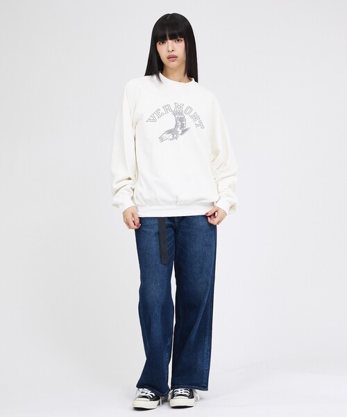 REMI RELIEF（レミレリーフ）の「【REMI RELIEF/レミレリーフ】SP加工3飛び裏毛クルー(VERMONT)/スウェット（スウェット・レディース・ホワイト/グレー/ブラック/ブラウン・フリー）」の5枚目の写真
