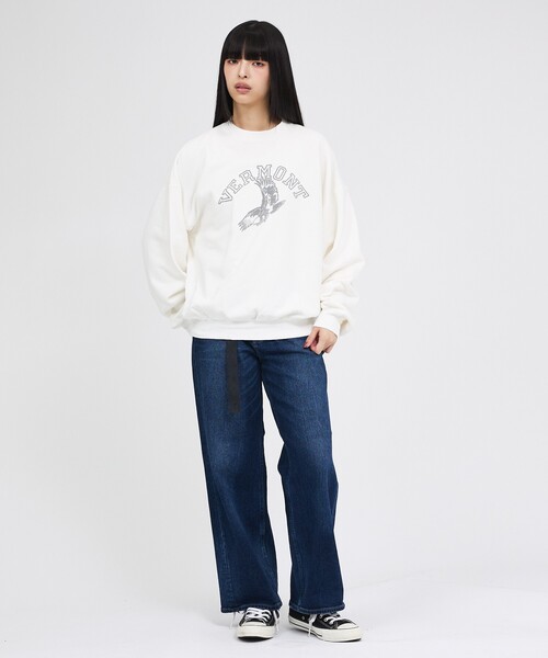 REMI RELIEF（レミレリーフ）の「【REMI RELIEF/レミレリーフ】SP加工3飛び裏毛クルー(VERMONT)/スウェット（スウェット・レディース・ホワイト/グレー/ブラック/ブラウン・フリー）」の6枚目の写真
