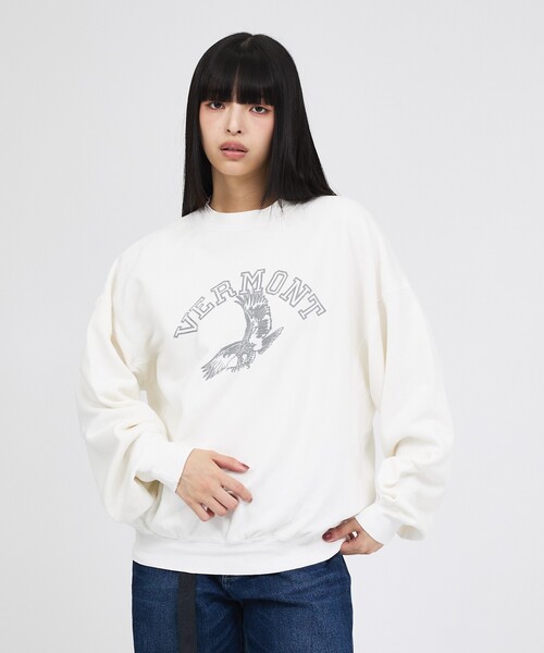 REMI RELIEF（レミレリーフ）の「【REMI RELIEF/レミレリーフ】SP加工3飛び裏毛クルー(VERMONT)/スウェット（スウェット・レディース・ホワイト/グレー/ブラック/ブラウン・フリー）」の8枚目の写真
