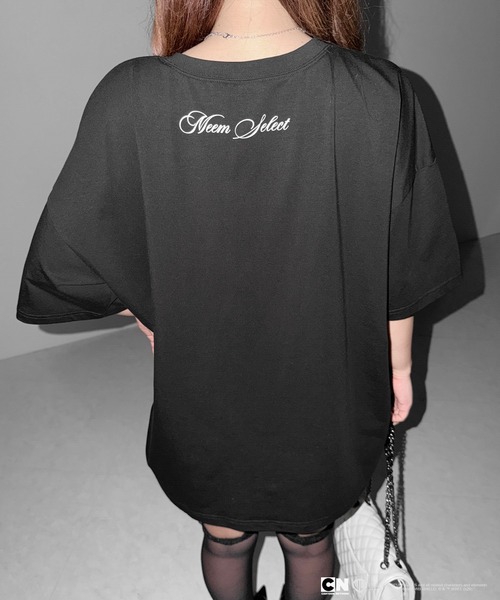 me+em select(ミームセレクト)の「【THE POWERPUFF GIRLS】パワーパフガールズビッグプリントオーバーサイズTシャツ / big print oversize Tee【 セットアップ着用可能 】(Tシャツ/カットソー・レディース・ブラック/ホワイト・FREE)」の4枚目の写真
