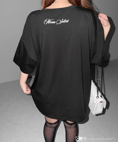 me+em select(ミームセレクト)の「【THE POWERPUFF GIRLS】パワーパフガールズビッグプリントオーバーサイズTシャツ / big print oversize Tee【 セットアップ着用可能 】(Tシャツ/カットソー・レディース・ブラック/ホワイト・FREE)」の5枚目の写真