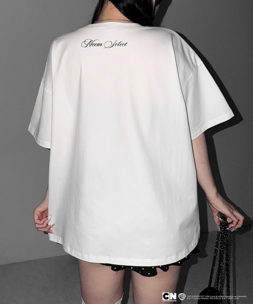 me+em select(ミームセレクト)の「【THE POWERPUFF GIRLS】パワーパフガールズビッグプリントオーバーサイズTシャツ / big print oversize Tee【 セットアップ着用可能 】(Tシャツ/カットソー・レディース・ブラック/ホワイト・FREE)」の14枚目の写真
