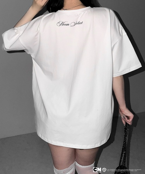 me+em select(ミームセレクト)の「【THE POWERPUFF GIRLS】パワーパフガールズビッグプリントオーバーサイズTシャツ / big print oversize Tee【 セットアップ着用可能 】(Tシャツ/カットソー・レディース・ブラック/ホワイト・FREE)」の15枚目の写真
