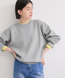 レイヤード風スウェットライクニットプルオーバー