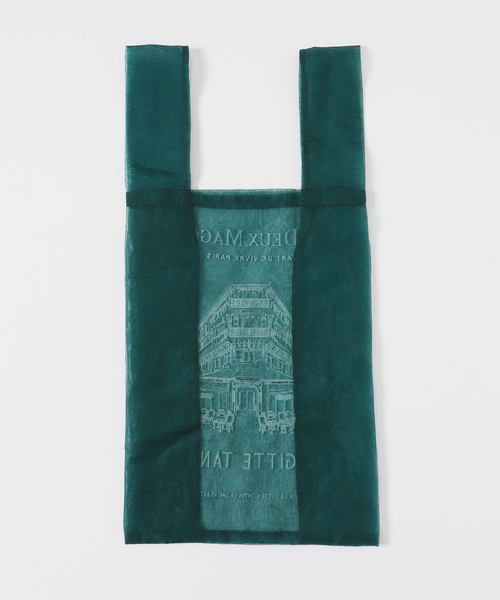 EDIFICE(エディフィス)の「LES DEUX MAGOTS (ドゥマゴ) for BRIGITTE TANAKA Organza BAG(トートバッグ・メンズ・グリーン・FREE)」の5枚目の写真
