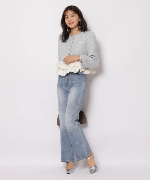 JUSGLITTY(ジャスグリッティー)の「バルーンペプラムジャケット(その他アウター・レディース・ブルー系その他3・1/2)」の5枚目の写真