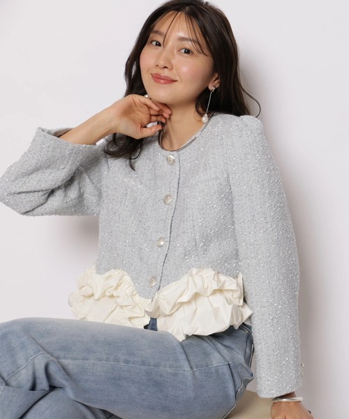 JUSGLITTY(ジャスグリッティー)の「バルーンペプラムジャケット(その他アウター・レディース・ブルー系その他3・1/2)」の12枚目の写真
