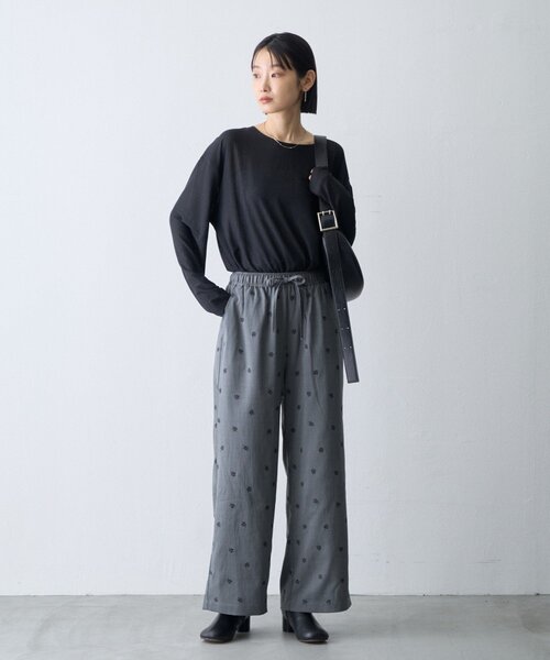 CIAOPANIC TYPY（チャオパニックティピー）の「∴サイドスリットシアーワッフルTee（Tシャツ/カットソー・レディース・ホワイト/ブラック/ブラウン/グレー/グリーン・ONE SIZE）」の16枚目の写真