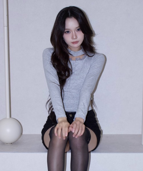 REINE NOIRE(レーヌノワール)の「femme chic tops. / ファム シック トップス(Tシャツ/カットソー・レディース・グレー・FREE)」の6枚目の写真