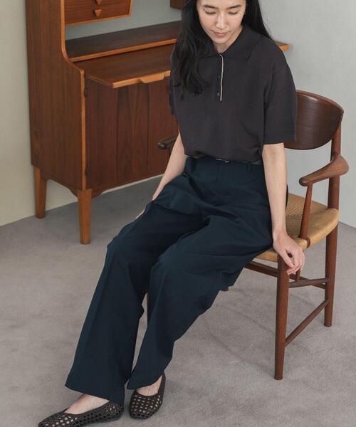 URBAN RESEARCH DOORS(アーバンリサーチドアーズ)の「ハイウエストストレッチチノパンツ(その他パンツ・レディース・ベージュ/ネイビー・SMALL/MEDIUM)」の4枚目の写真