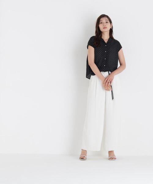 NATURAL BEAUTY BASIC(ナチュラルビューティーベーシック)の「ドット開襟ブラウス(シャツ/ブラウス・レディース・ブラック系その他/ホワイト系その他・FREE)」の10枚目の写真