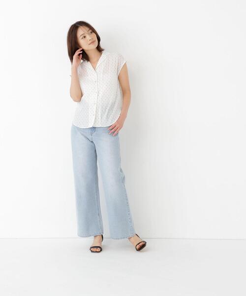 NATURAL BEAUTY BASIC(ナチュラルビューティーベーシック)の「ドット開襟ブラウス(シャツ/ブラウス・レディース・ブラック系その他/ホワイト系その他・FREE)」の13枚目の写真