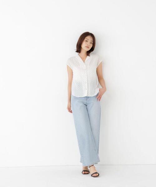 NATURAL BEAUTY BASIC(ナチュラルビューティーベーシック)の「ドット開襟ブラウス(シャツ/ブラウス・レディース・ブラック系その他/ホワイト系その他・FREE)」の15枚目の写真