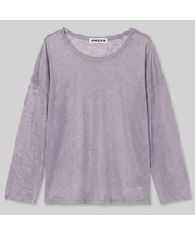 ソフトガーゼレイヤードオーバーサイズ長袖Tシャツ