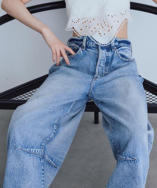CODE A(コードエー)の「NEEDBY VINTAGE|AKIBA(デニムパンツ・レディース・サックスブルー・24/25/26/27)」の2枚目の写真