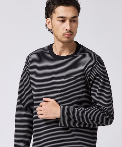 TAKEO KIKUCHI（タケオキクチ）の「シルケット ボーダー 長袖 Tシャツ（Tシャツ/カットソー・メンズ・ホワイト系4/ブラック系1・02/03/04）」の8枚目の写真