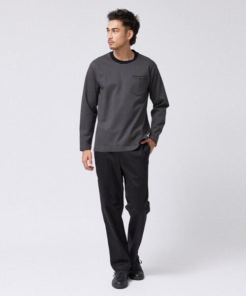 TAKEO KIKUCHI（タケオキクチ）の「シルケット ボーダー 長袖 Tシャツ（Tシャツ/カットソー・メンズ・ホワイト系4/ブラック系1・02/03/04）」の10枚目の写真