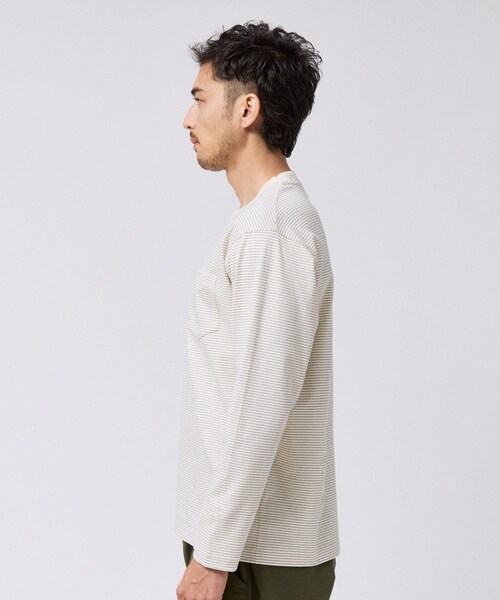 TAKEO KIKUCHI（タケオキクチ）の「シルケット ボーダー 長袖 Tシャツ（Tシャツ/カットソー・メンズ・ホワイト系4/ブラック系1・02/03/04）」の13枚目の写真