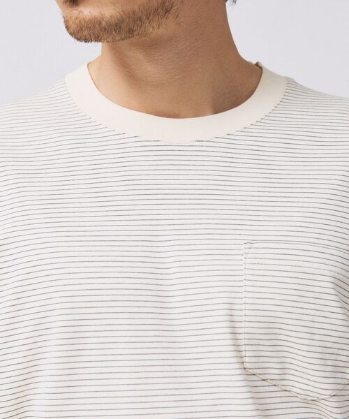 TAKEO KIKUCHI（タケオキクチ）の「シルケット ボーダー 長袖 Tシャツ（Tシャツ/カットソー・メンズ・ホワイト系4/ブラック系1・02/03/04）」の15枚目の写真