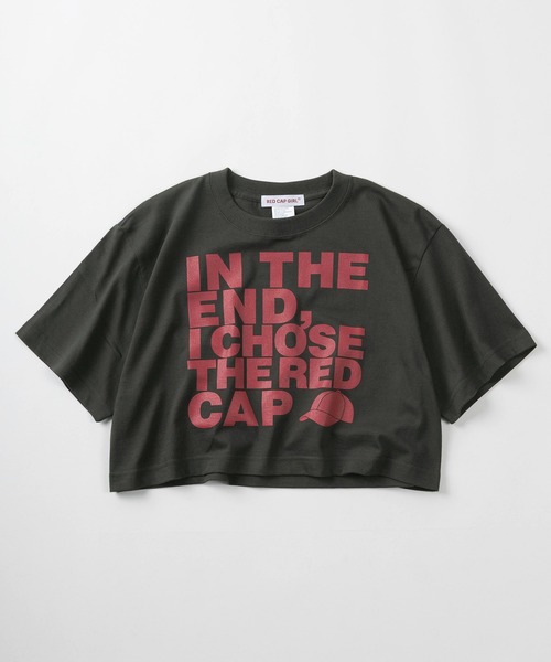 Red Cap Girl（レッドキャプガール）の「【70】【RED CAP GIRL/レッドキャップガール】韓国ストリート風 スタイルアップ ショート丈 半袖Tシャツ/クルーネック/ワイド/レディース（Tシャツ/カットソー・レディース・ホワイト/チャコールグレー/ピンク/ブラック・M/L）」の3枚目の写真