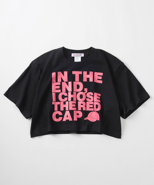 Red Cap Girl（レッドキャプガール）の「【70】【RED CAP GIRL/レッドキャップガール】韓国ストリート風 スタイルアップ ショート丈 半袖Tシャツ/クルーネック/ワイド/レディース（Tシャツ/カットソー・レディース・ホワイト/チャコールグレー/ピンク/ブラック・M/L）」の2枚目の写真