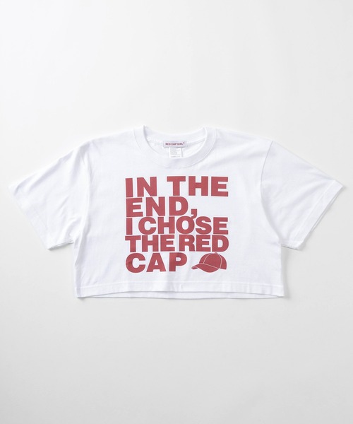 Red Cap Girl（レッドキャプガール）の「【70】【RED CAP GIRL/レッドキャップガール】韓国ストリート風 スタイルアップ ショート丈 半袖Tシャツ/クルーネック/ワイド/レディース（Tシャツ/カットソー・レディース・ホワイト/チャコールグレー/ピンク/ブラック・M/L）」の5枚目の写真