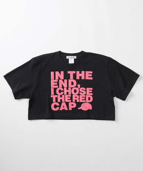 Red Cap Girl（レッドキャプガール）の「【70】【RED CAP GIRL/レッドキャップガール】韓国ストリート風 スタイルアップ ショート丈 半袖Tシャツ/クルーネック/ワイド/レディース（Tシャツ/カットソー・レディース・ホワイト/チャコールグレー/ピンク/ブラック・M/L）」の7枚目の写真