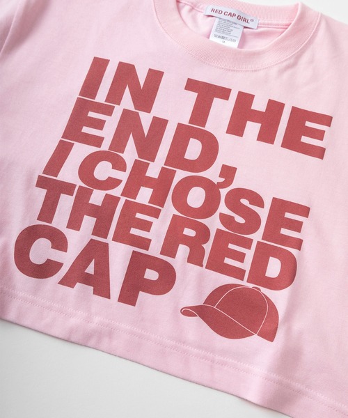 Red Cap Girl（レッドキャプガール）の「【70】【RED CAP GIRL/レッドキャップガール】韓国ストリート風 スタイルアップ ショート丈 半袖Tシャツ/クルーネック/ワイド/レディース（Tシャツ/カットソー・レディース・ホワイト/チャコールグレー/ピンク/ブラック・M/L）」の15枚目の写真