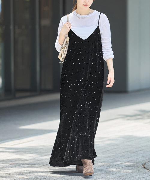 IENA(イエナ)の「COUTURE D'ADAM/クチュールドアダム 別注 Glitter Dress ワンピース(ワンピース・レディース・ブラック・36)」の1枚目の写真