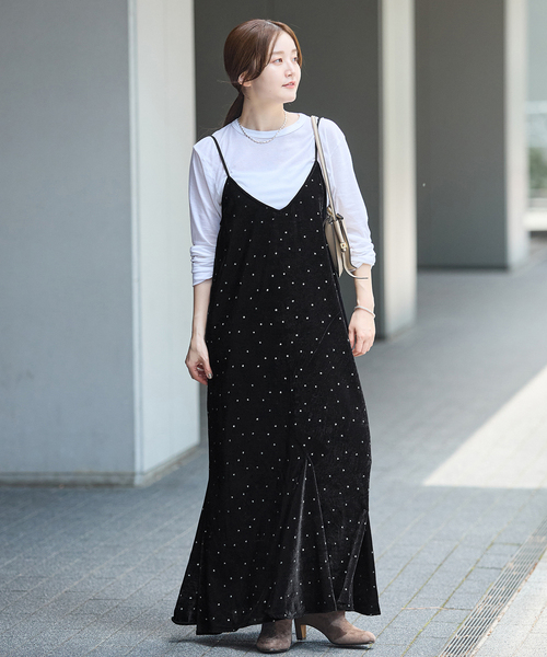 IENA(イエナ)の「COUTURE D'ADAM/クチュールドアダム 別注 Glitter Dress ワンピース(ワンピース・レディース・ブラック・36)」の2枚目の写真