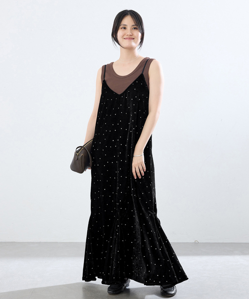 IENA(イエナ)の「COUTURE D'ADAM/クチュールドアダム 別注 Glitter Dress ワンピース(ワンピース・レディース・ブラック・36)」の3枚目の写真