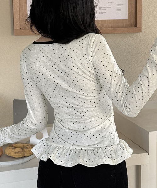 mebole(メボレ)の「front ribbon dot top(Tシャツ/カットソー・レディース・ホワイト・FREE)」の8枚目の写真