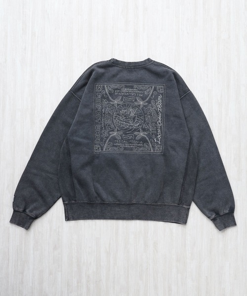 The Endless Summer（エンドレスサマー）の「TES VINTAGE BANDANA EMB PIGMENT BIG SWEAT / クルーネックスウェット（スウェット・メンズ・ネイビー/ブラウン/ブラック・SMALL/MEDIUM/LARGE/X-LARGE）」の6枚目の写真