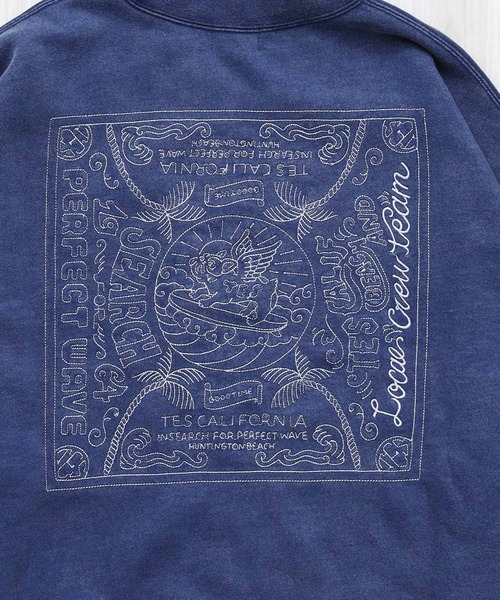 The Endless Summer（エンドレスサマー）の「TES VINTAGE BANDANA EMB PIGMENT BIG SWEAT / クルーネックスウェット（スウェット・メンズ・ネイビー/ブラウン/ブラック・SMALL/MEDIUM/LARGE/X-LARGE）」の19枚目の写真