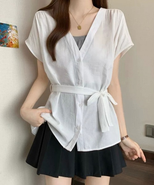 Girly Doll（ガーリードール）の「フェイクツーピースプルオーバー（その他トップス・レディース・ホワイト/ネイビー・M/L）」の14枚目の写真