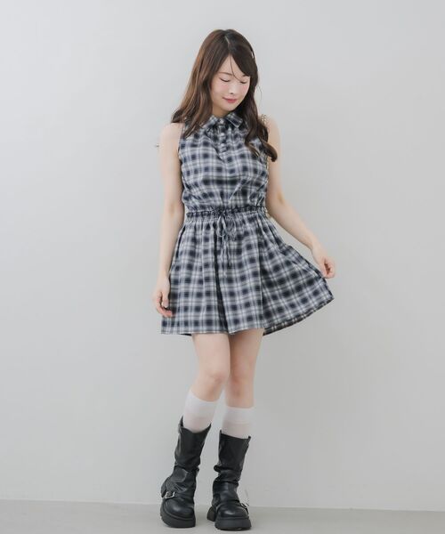 ems excite(エムズエキサイト)の「ノースリチェックシャツワンピース(ワンピース・レディース・ブラウン系その他2/ブルー系その他2・FREE)」の22枚目の写真