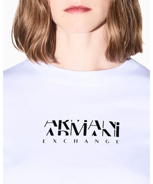 ARMANI EXCHANGE(アルマーニエクスチェンジ)の「【A|X アルマーニ エクスチェンジ】<オンライン限定>AXロゴ 半袖クルーネックTシャツ/REGULAR BOXY(Tシャツ/カットソー・レディース・ホワイト/ブラック・MEDIUM/LARGE/X-SMALL/X-LARGE/SMALL)」の9枚目の写真